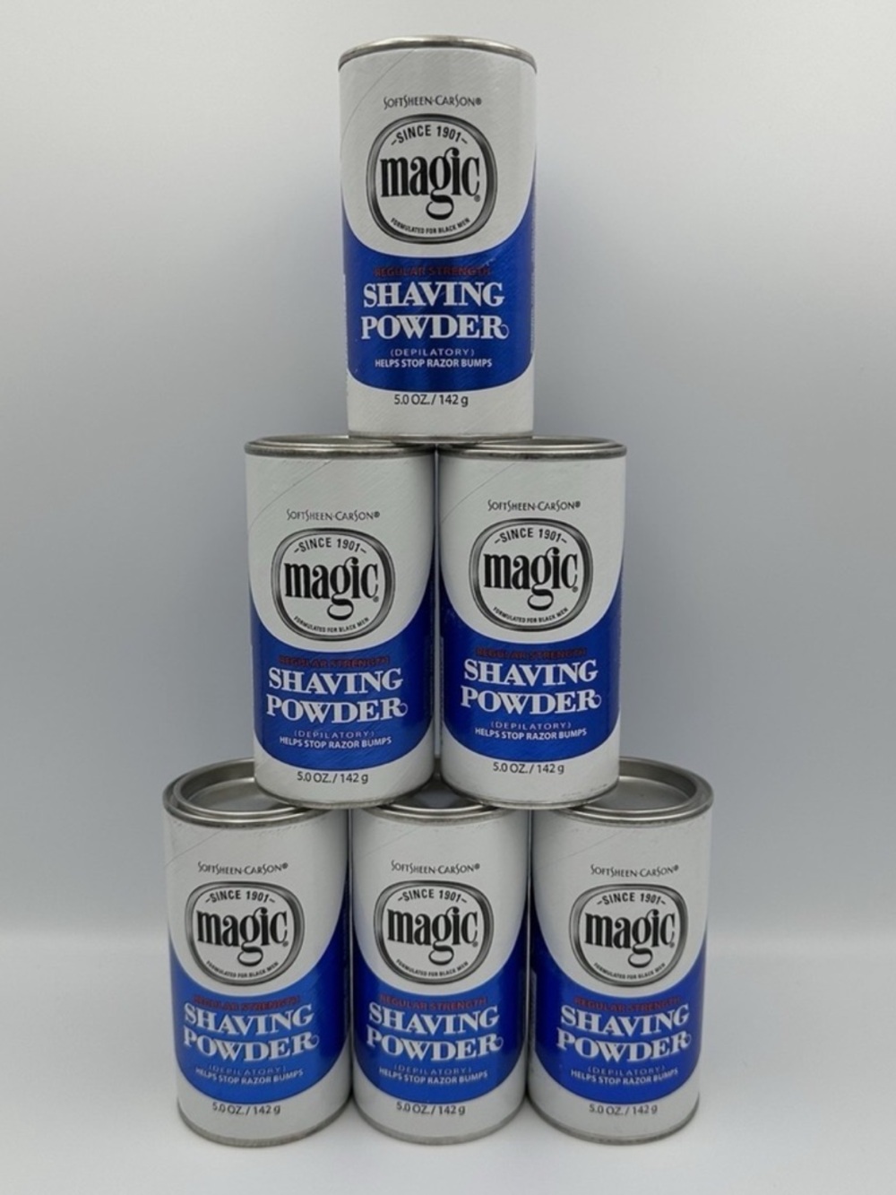 MAGIC Shaving Powder REGULAR STRENGTH for Men by SoftSheen-Carson Set of 6